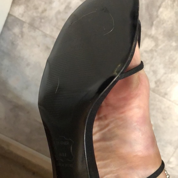 Stuart Weitzman size  10 black ankle wrap heels Rhinestone details - Picture 10 of 15